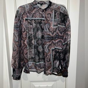 Sheer Button Up Blouse